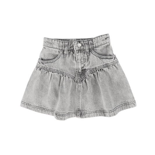 Little Parni Grey Denim Denim Short Skirt