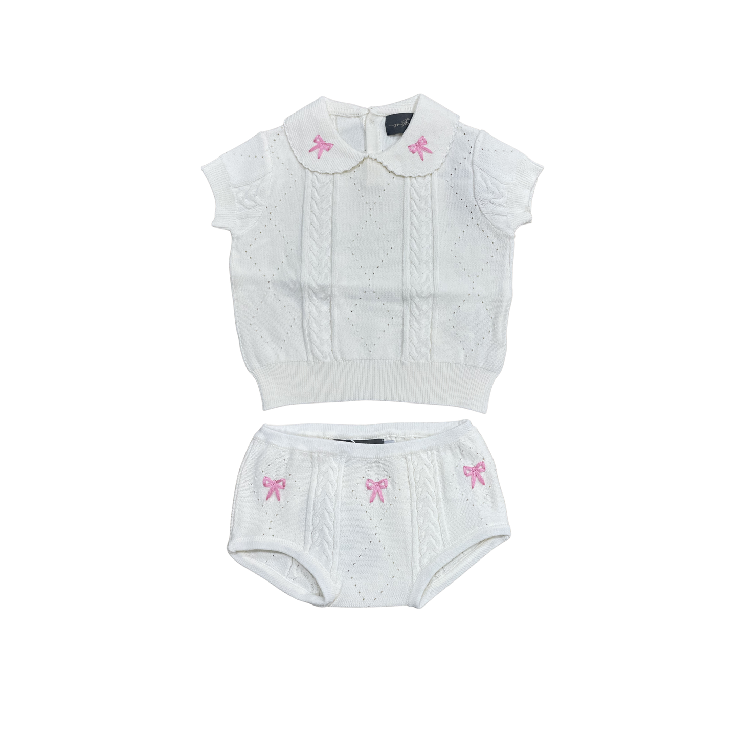 Sweet Threads Ivory Helly Knit Set