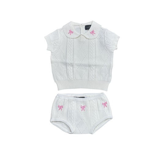 Sweet Threads Ivory Helly Knit Set