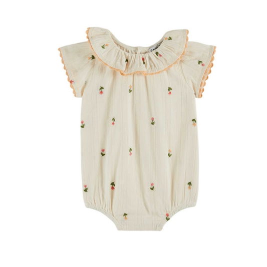Emile Et Ida Cream Tulip All Over Romper
