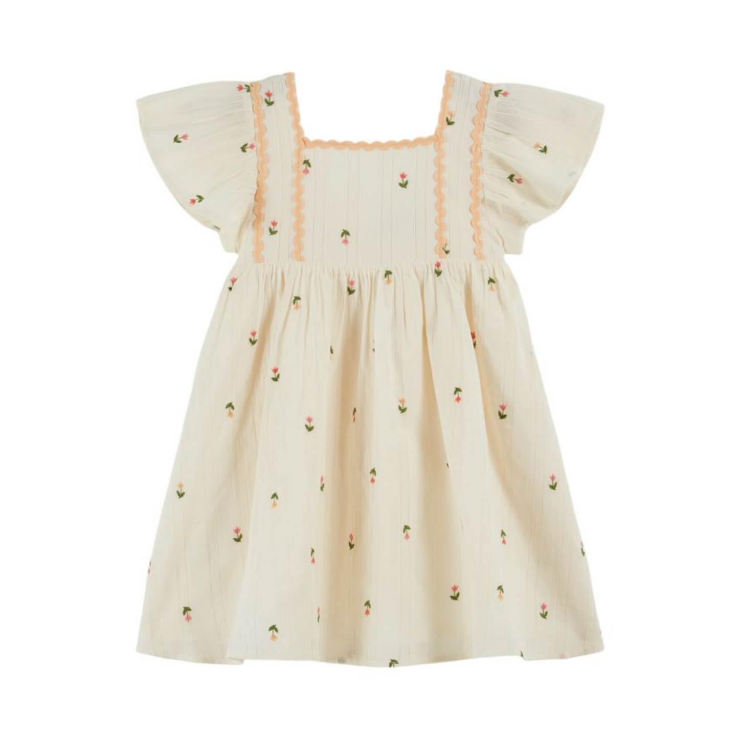 Emile Et Ida Cream Tulip All Over Dress