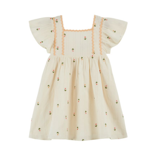 Emile Et Ida Cream Tulip All Over Dress