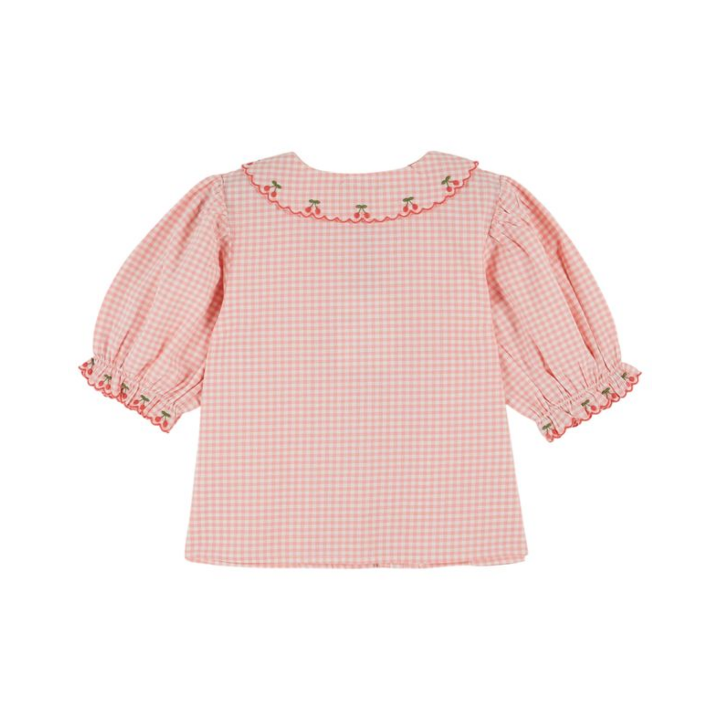 Emile Et Ida Blush Collar Check Blouse