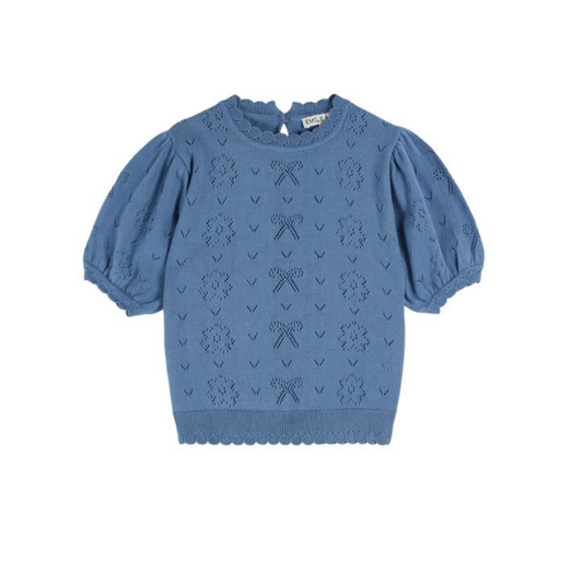 Emile Et Ida Cloud Openwork Short Sleeve Sweater