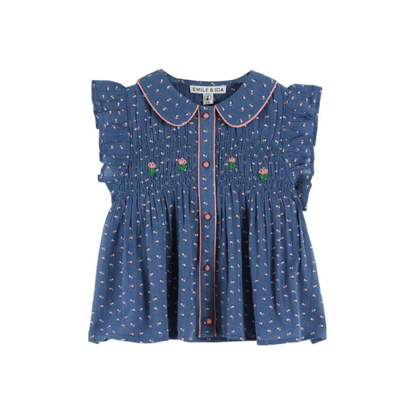 Emile Et Ida Denim Bindweed Sleeveless Blouse
