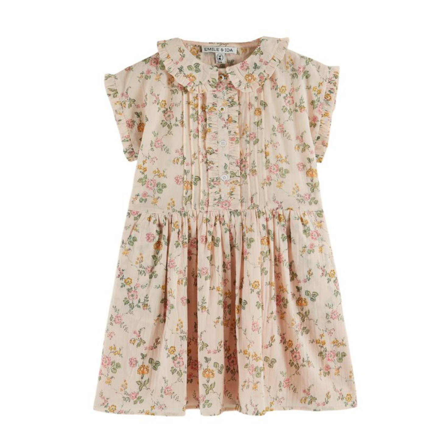 Emile Et Ida Rose Blush Roses All Over Dress