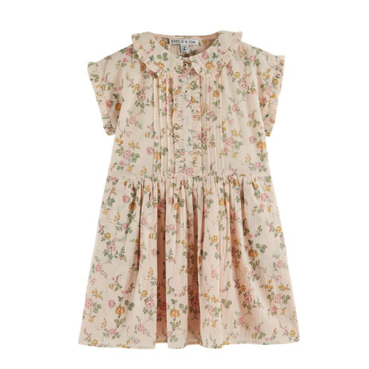 Emile Et Ida Rose Blush Roses All Over Dress