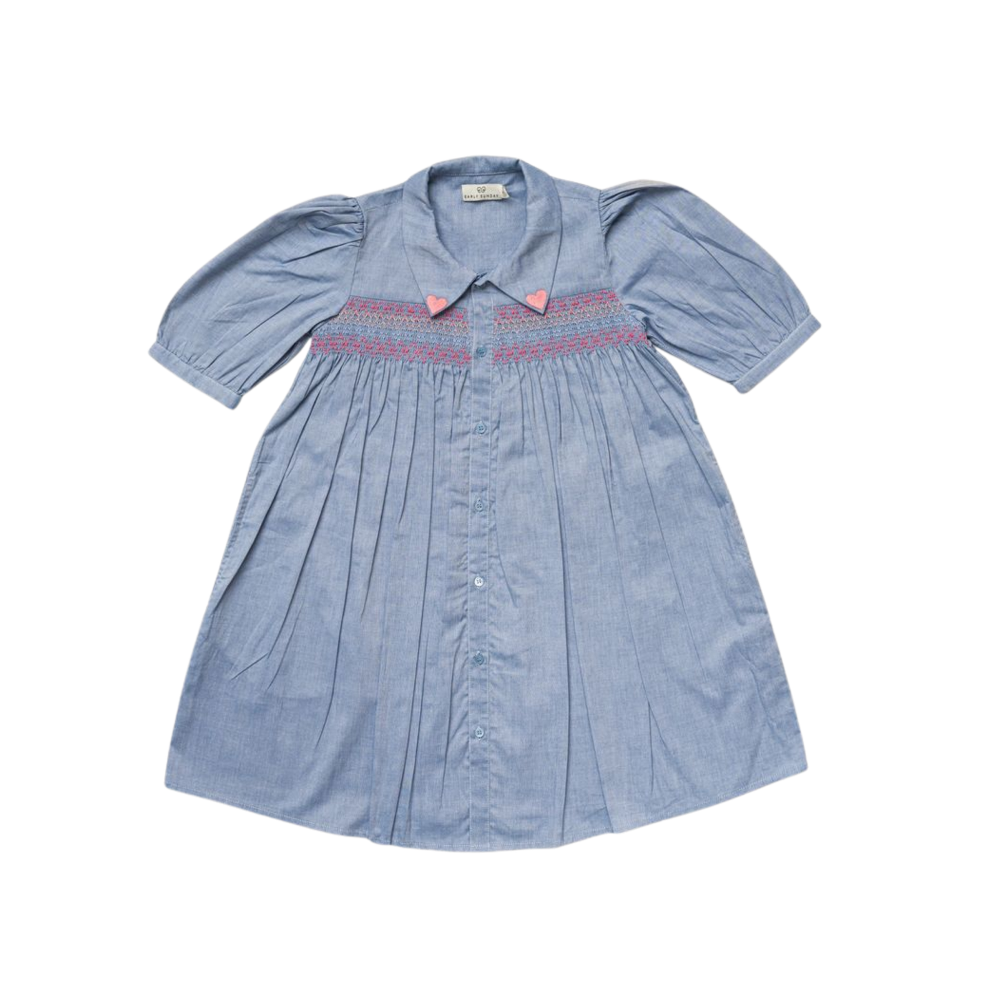 Early Sunday Sky Jane Summer Short Sleeve Dress
