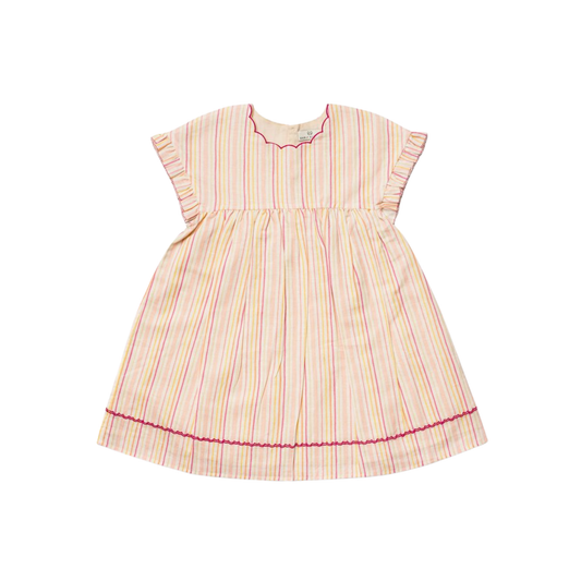 Early Sunday Pink Lila Stripe Short Sleeve Dress