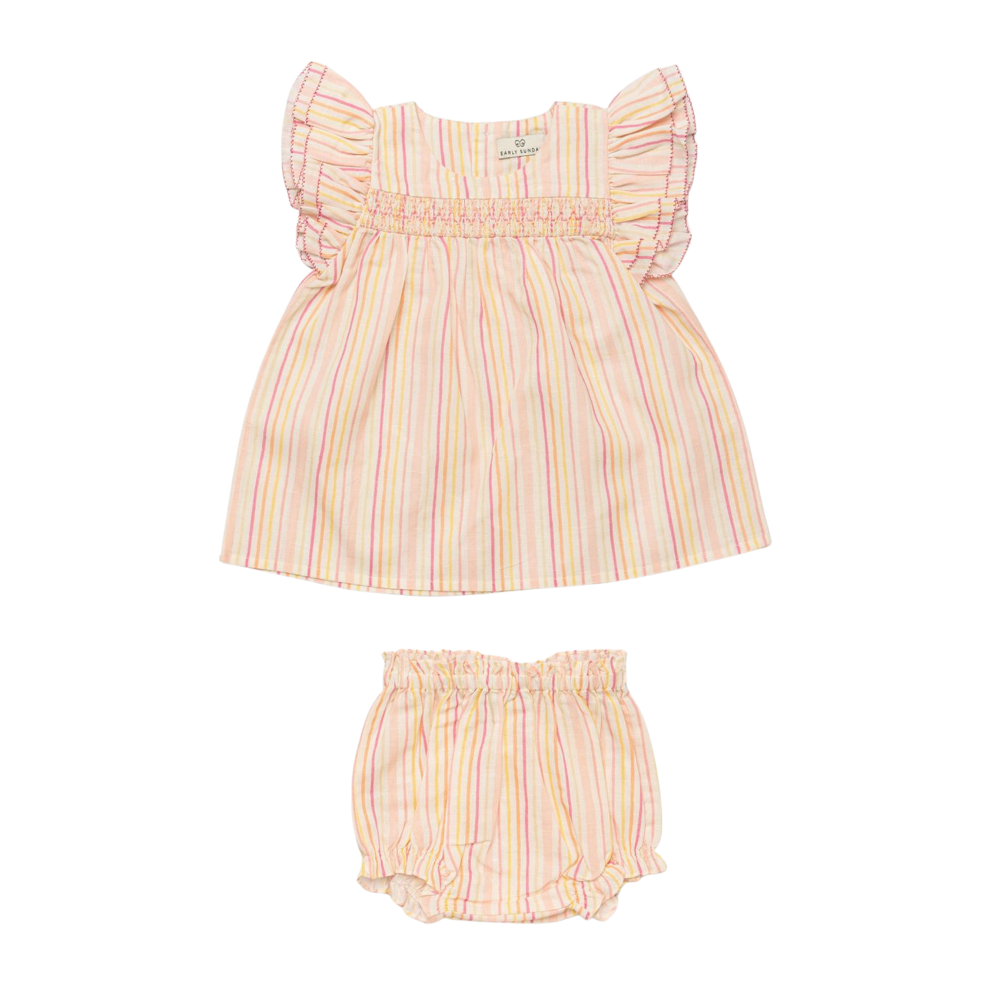 Early Sunday Pink Sienna Stripe Bloomer Set