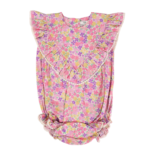 Early Sunday Purple Lucy Emma Floral Romper