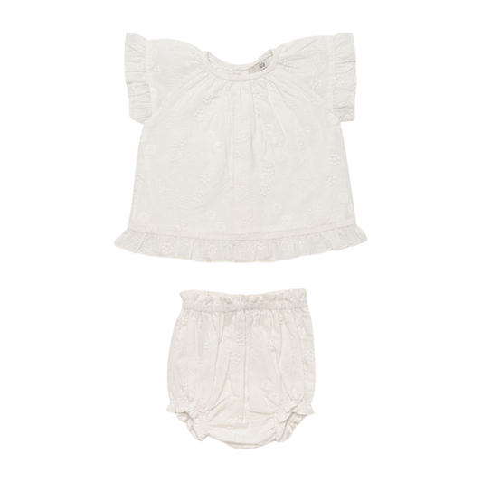 Early Sunday Ivory Kitty Bloomer Set