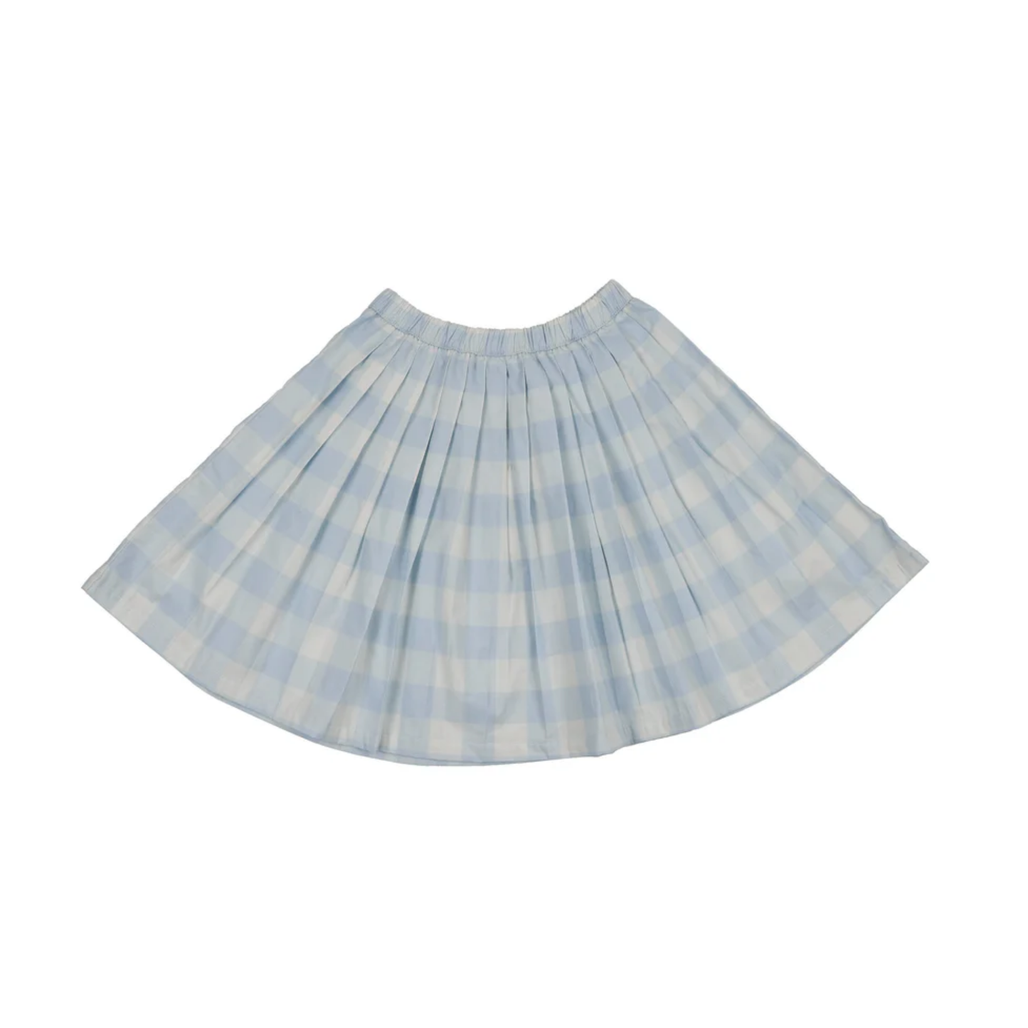 Bonjoy Blue Gingham Shabbos Plaid Pleated Skirt