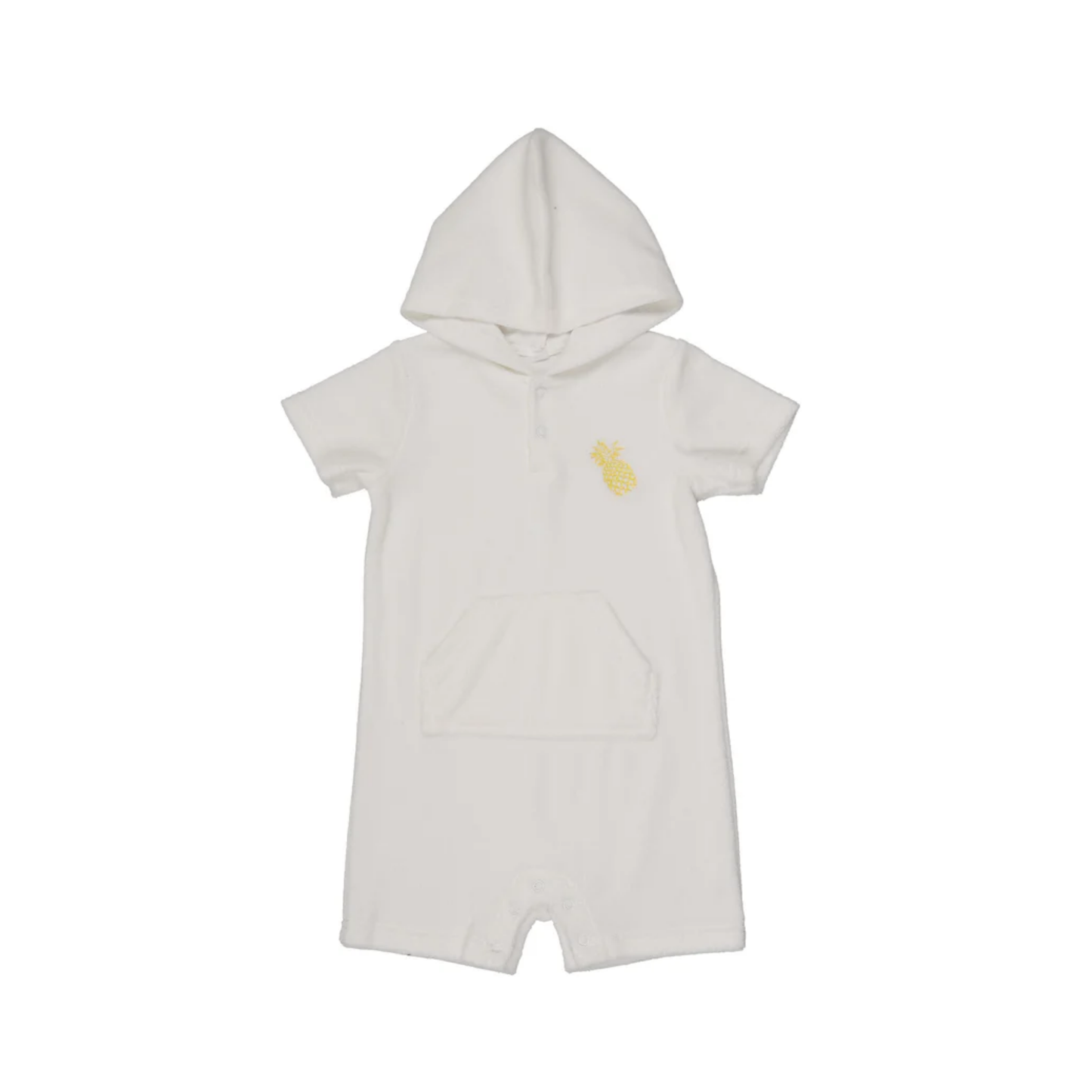Bonjoy White/Yellow Terry Shorts Romper