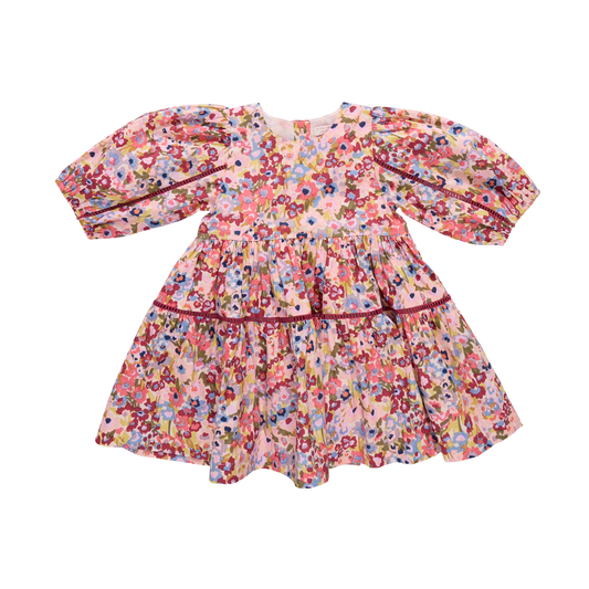 Pink Chicken Burgundy Floral Maribelle Dress