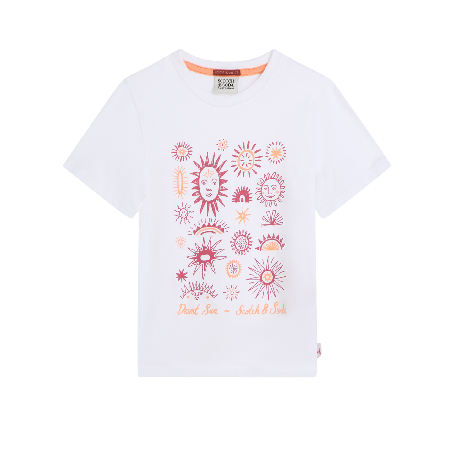 Scotch & Soda White Front Artwork Relaxed Fit Tshirt Front