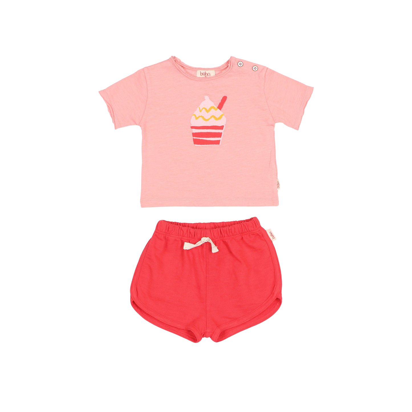 Buho Coral/Sugar Pink Ice Cream Bloomer Set