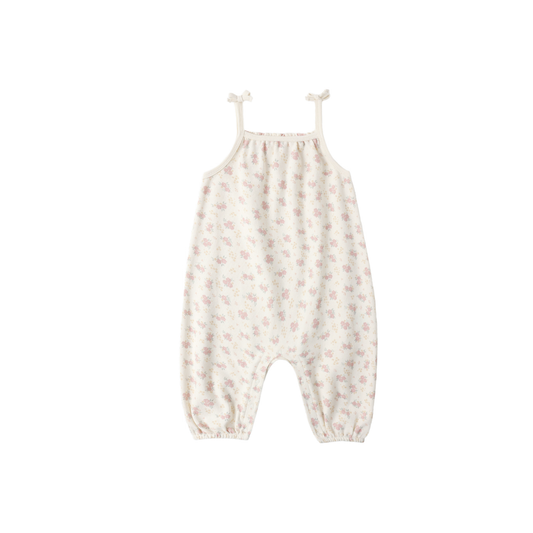 Quincy Mae Ivory Flower Field Smocked Romper