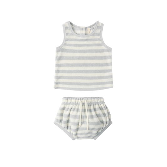 Quincy Mae Sky Stripe Bloomer Set