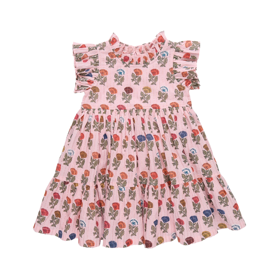 Pink Chicken Multi Flower Drop Jennifer Sleeveless Dress