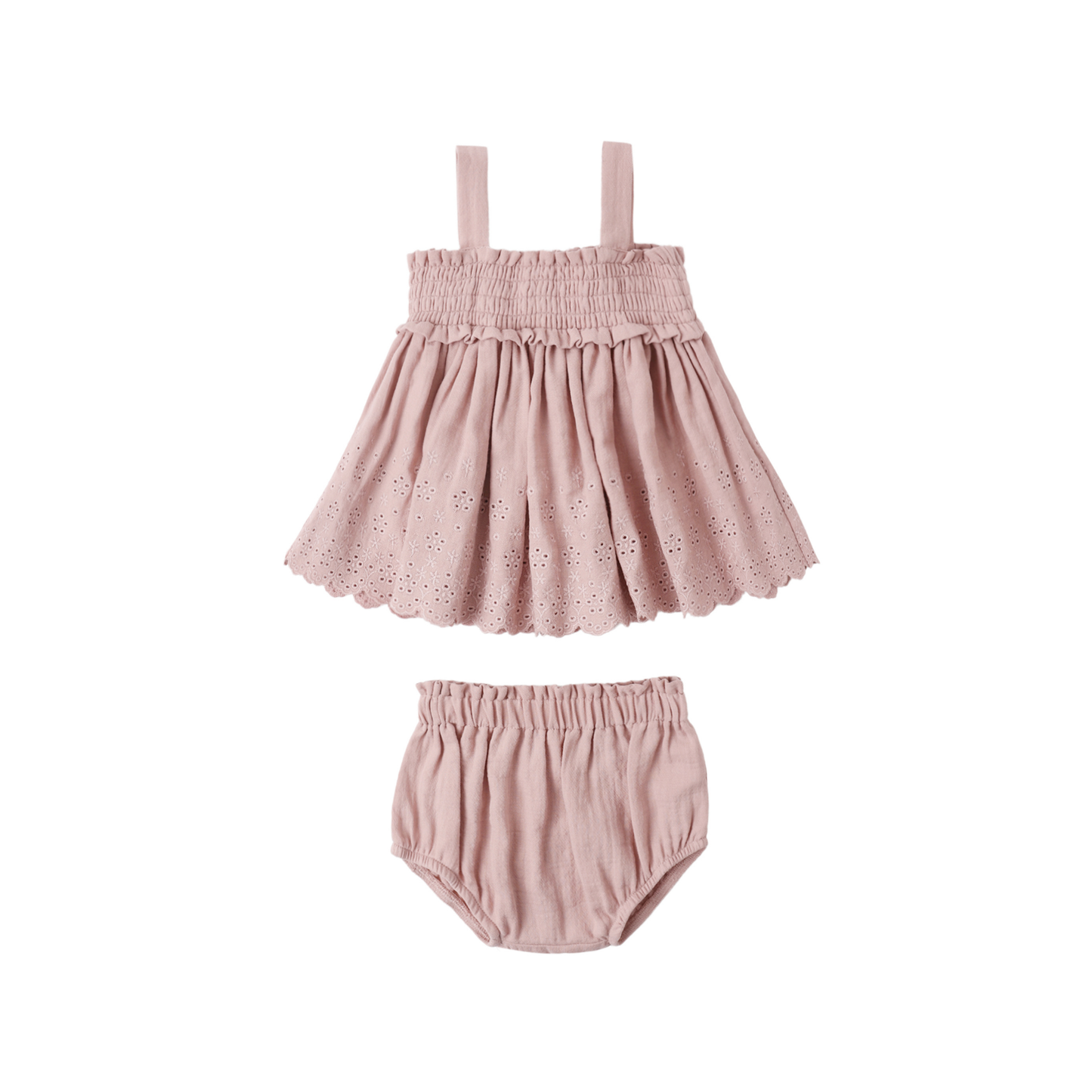 Quincy Mae Mauve Mae Smocked Bloomer Set