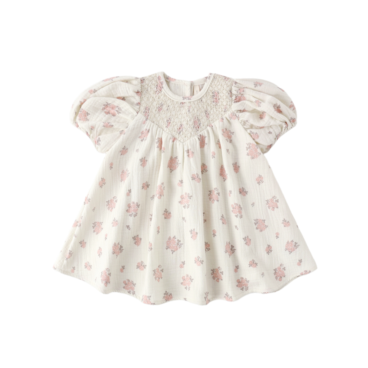 Quincy Mae Ivory Carina Garden Short Sleeve Dress