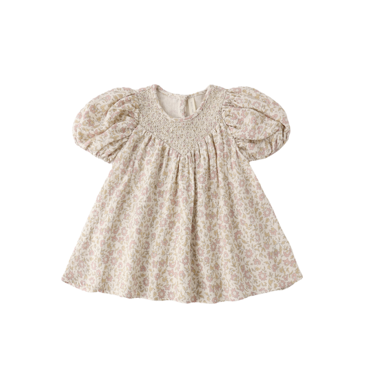 Quincy Mae Natural Carina Dahlia Short Sleeve Dress
