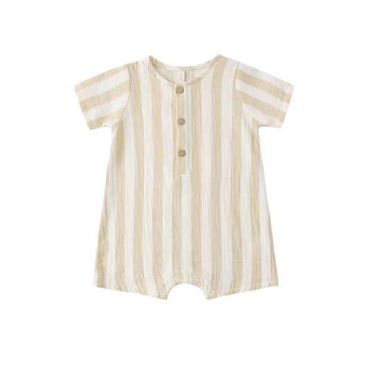 Quincy Mae Butterscotch Summer Stripe Romper