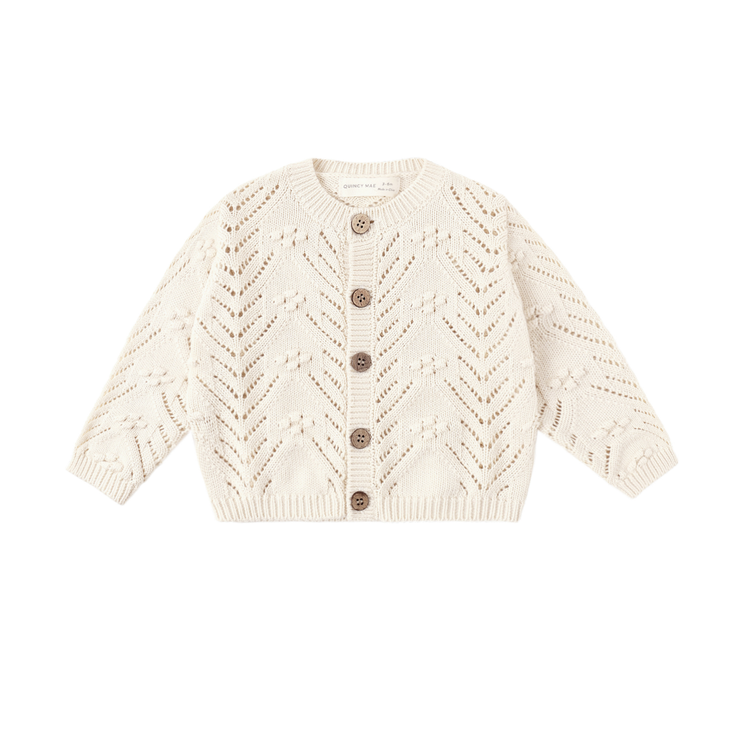 Quincy Mae Natural Knit Long Sleeve Cardigan