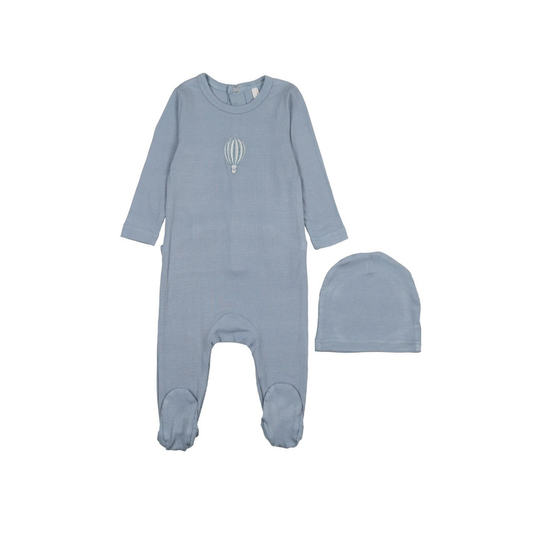 Pouf Blue Hot Air Balloon Graphic Footie