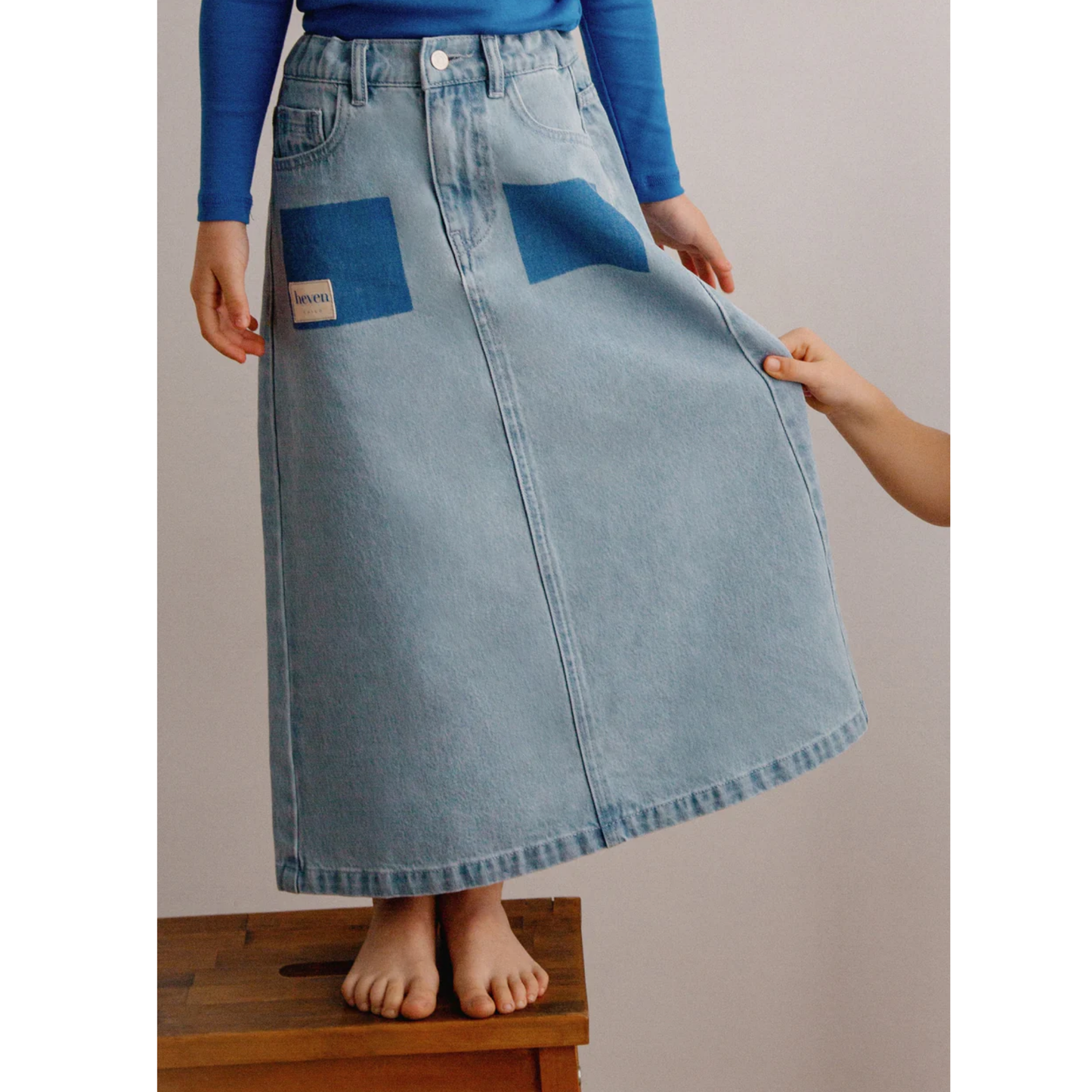 Heven Denim Denim Pocket Maxi Skirt