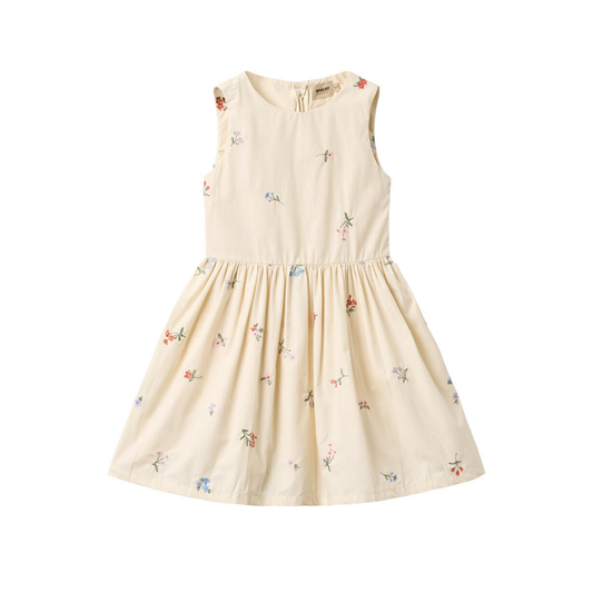 Wheat Ivory Thelma Embroidery Flower Dress
