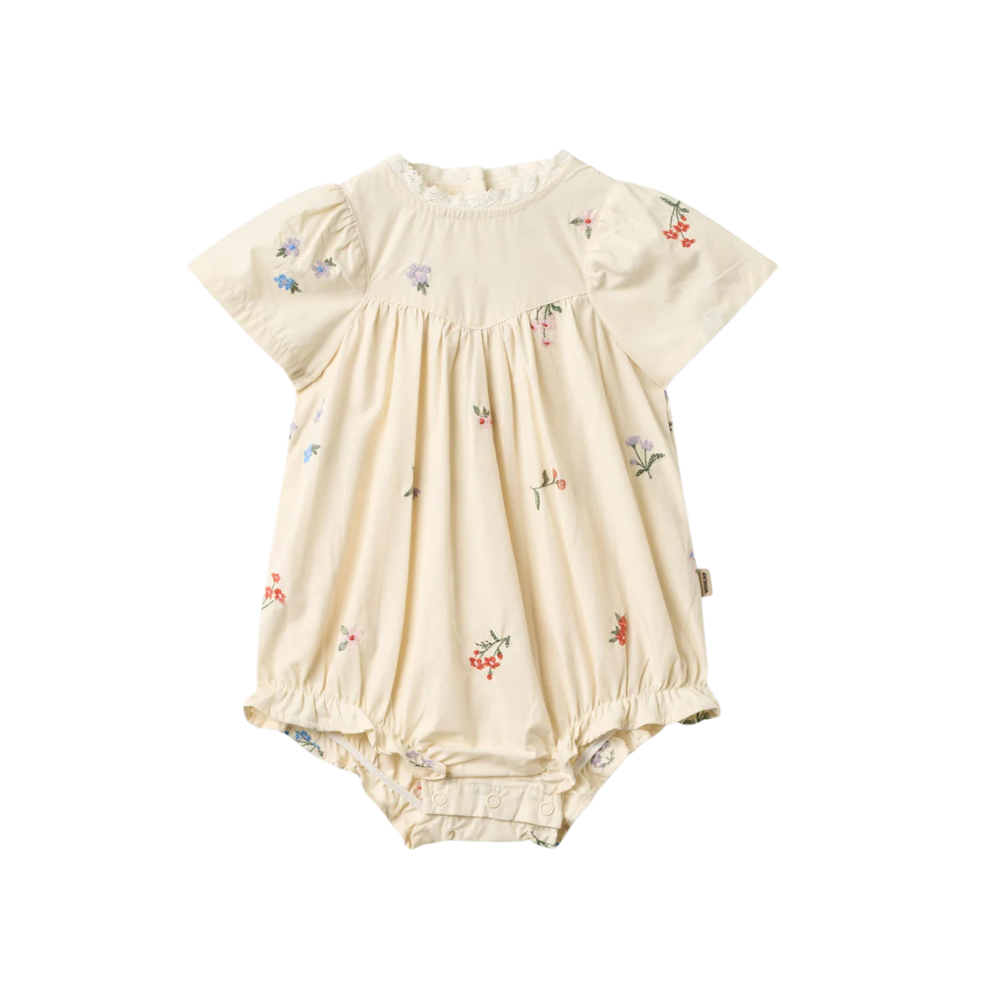 Wheat Ivory Margit Embroidery Flower Romper
