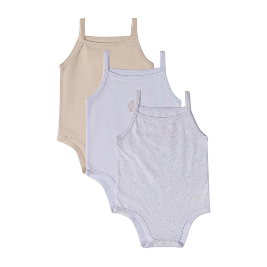 MiniMoi Playful Bunny Cotton Modal Bodysuits 3 Pack