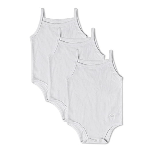 MiniMoi Solid Cotton Modal Bodysuits 3 Pack