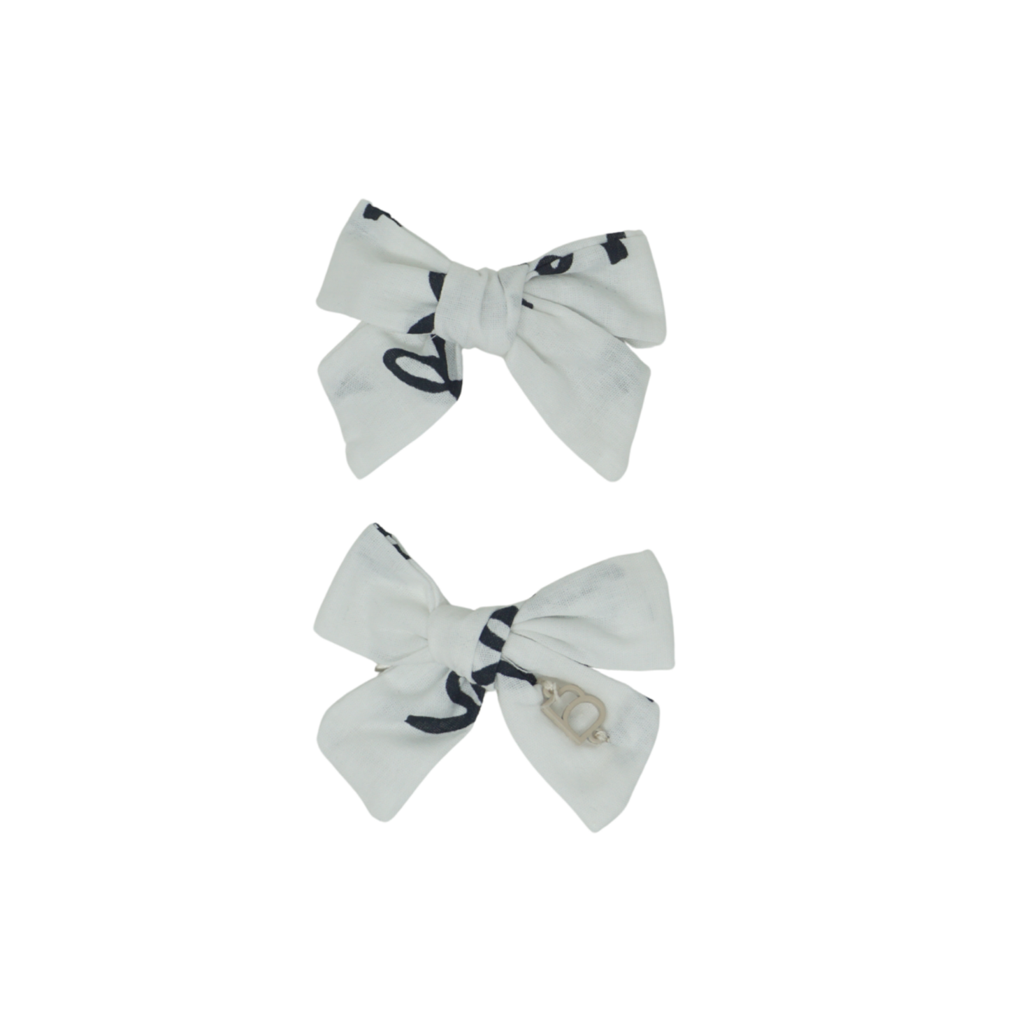 Bandeau Black Bows Cotton Bow Printed Collection Mini Bow Clip Set