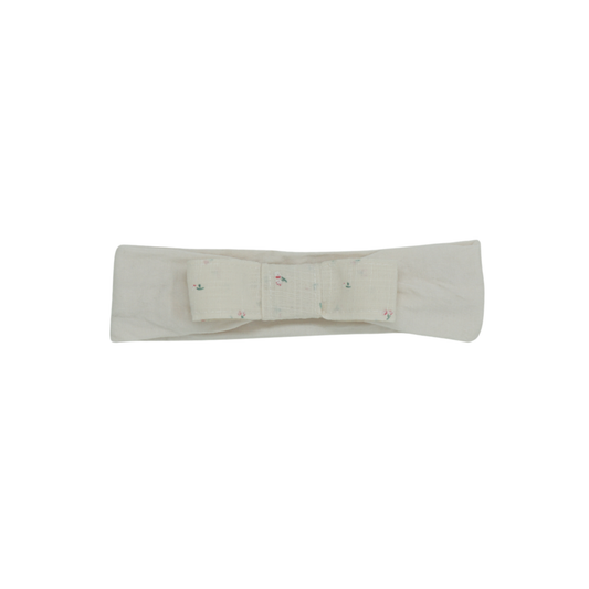 Bandeau Cream Tiny Floral Linen Bows Collection Baby Modal Band