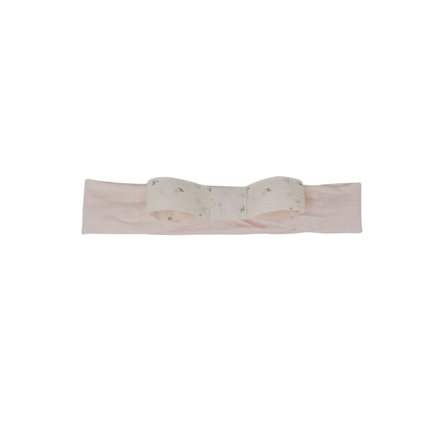 Bandeau Pale Pink Tiny Floral Linen Bows Collection Baby Modal Band