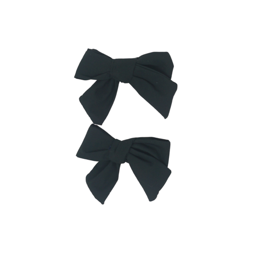Bandeau Black Taffeta Collection Mini Bow Clip Set
