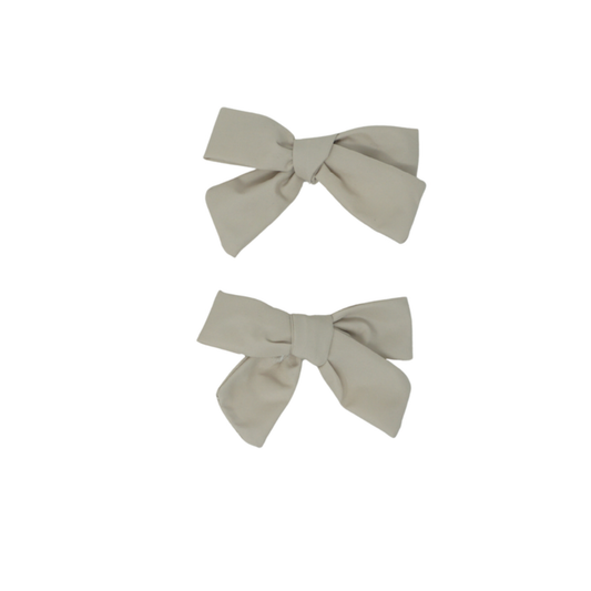 Bandeau Nude / Taupe Taffeta Collection Mini Bow Clip Set