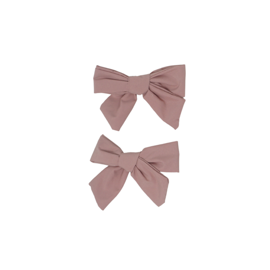 Bandeau Mauve Pink Taffeta Collection Mini Bow Clip Set