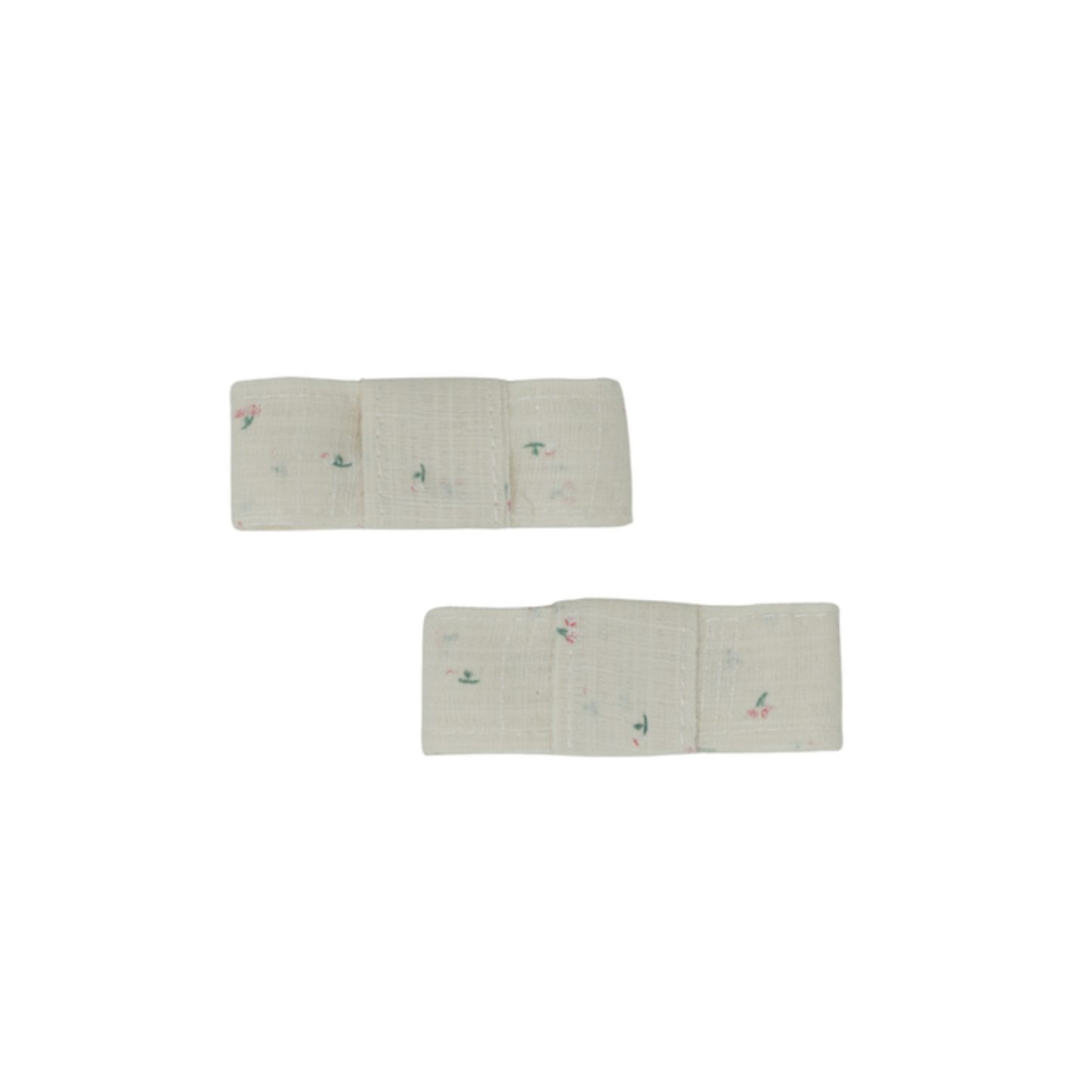 Bandeau Cream Tiny Floral Linen Bows Collection Mini Bow Clip Set