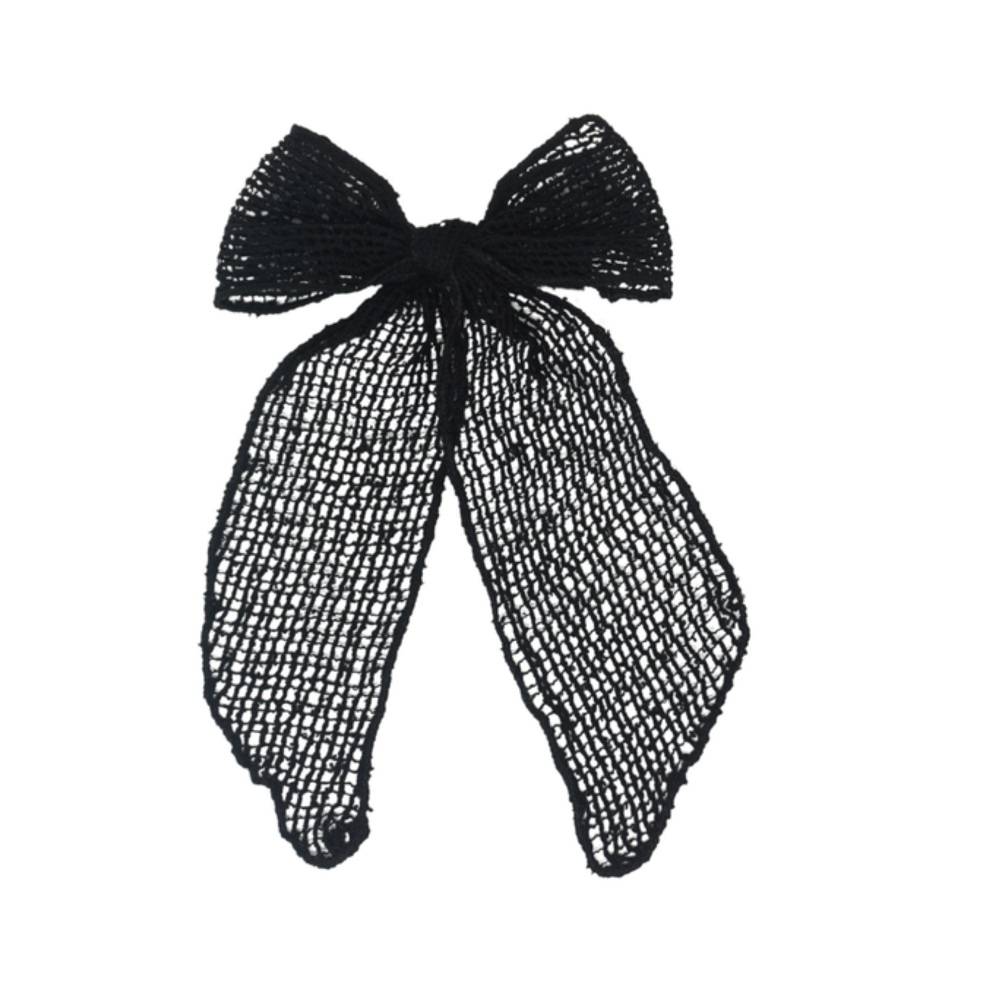 Bandeau Black Netting Crochet Collection Large Bow Clip