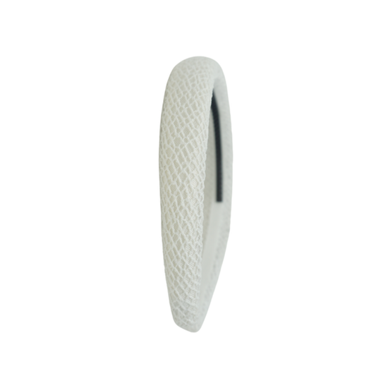 Bandeau White Netting Crochet Collection Padded Headband
