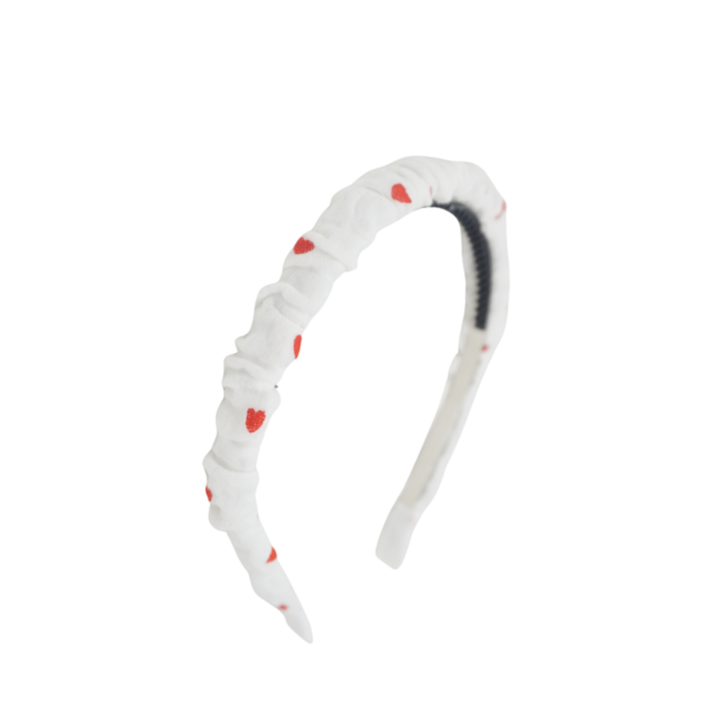 Bandeau White/Red Hearts Assorted Prints Collection Thin Gathered Headband