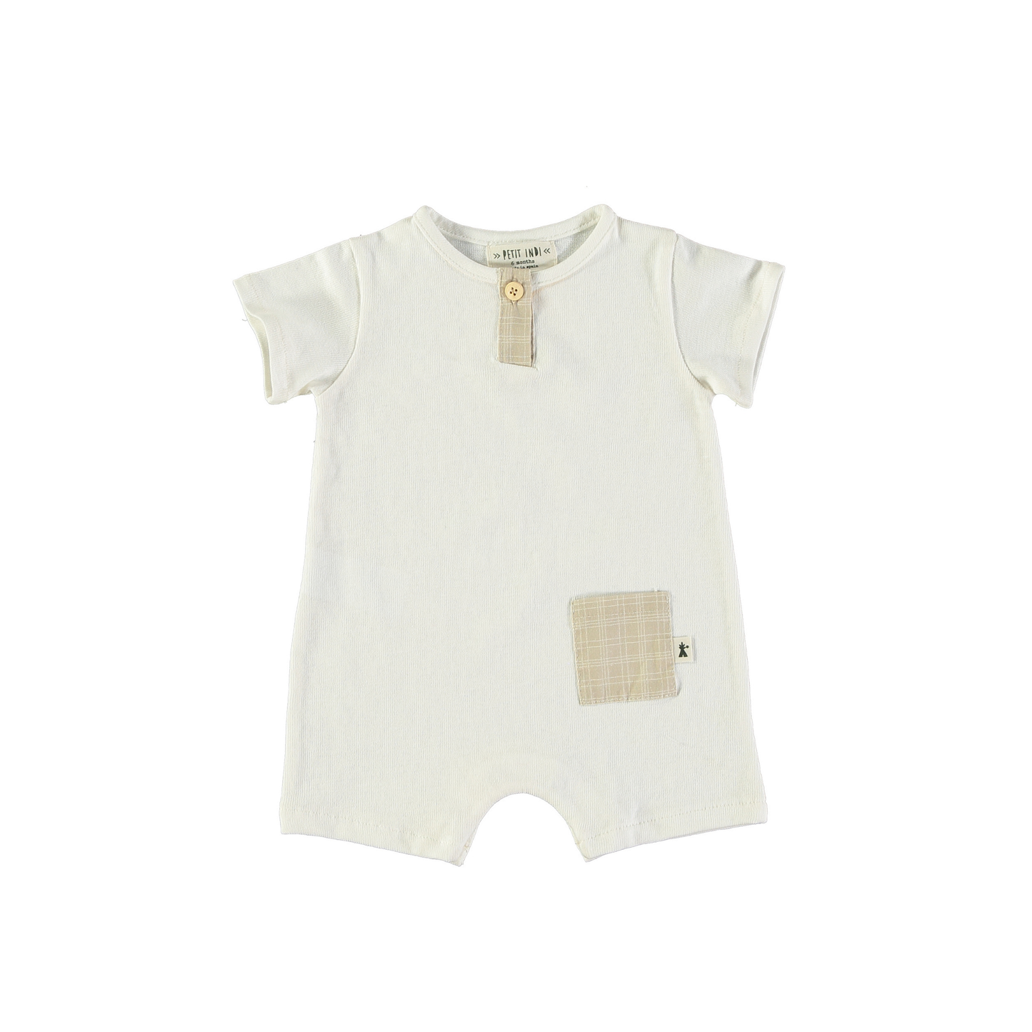 Petit Indi White Square Pocket Romper