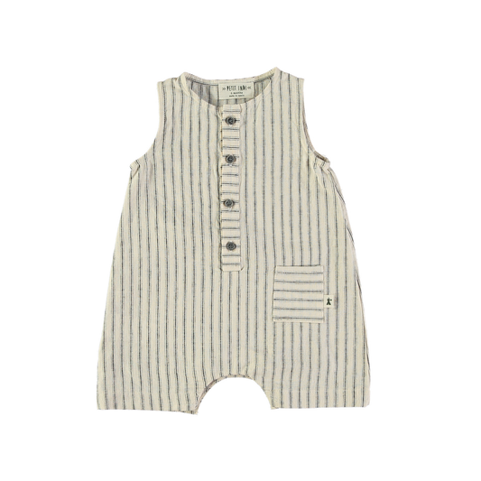 Petit Indi Beige  Sleeveless Stripe Romper
