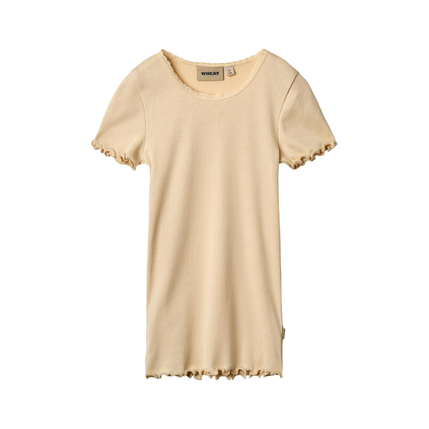 Wheat Barely Apricot Rib T-Shirt Short Sleeve Katie