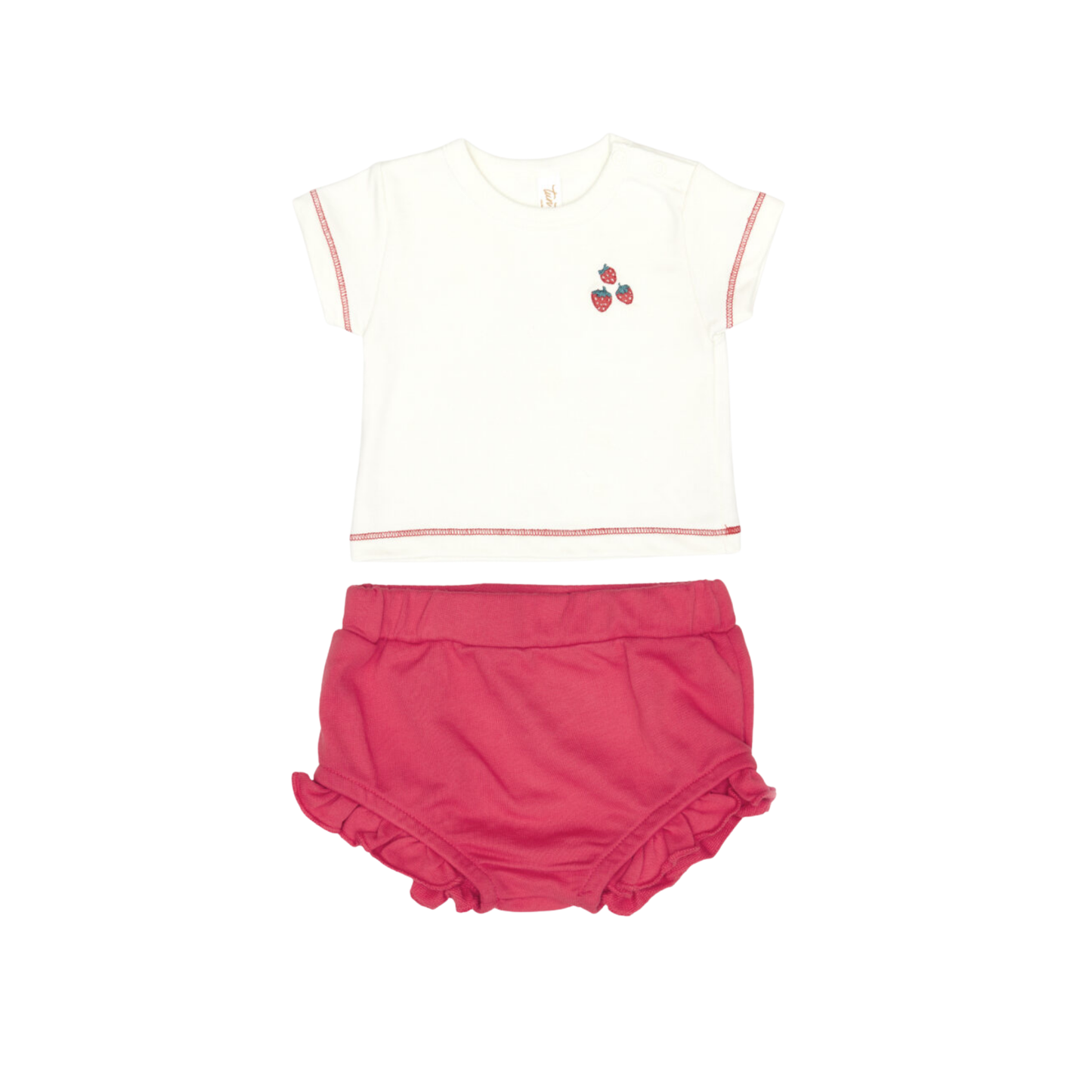 Tuntun Natural & Rosa Red Strawberry Terry Bloomer Set