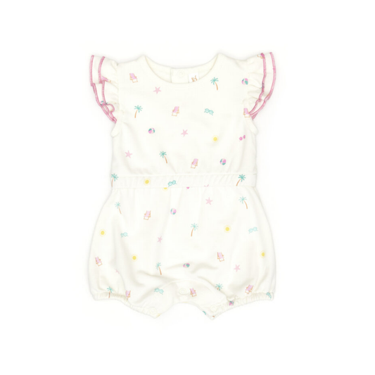 Tuntun Natural Ruffle Strawberries Romper